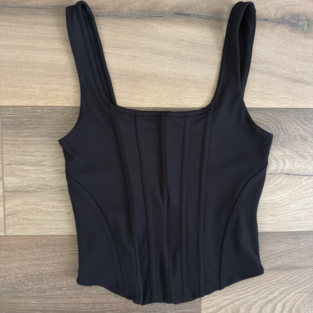 Express Black Fitted Bustier Tank Top